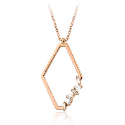 0.13 ct. Baget Pırlanta Kolye